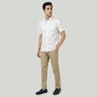 Men's Peach Cotton Floral Spread Collar Regular Fit Casual Shirt, पीच, small