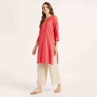 Printed 3/4th Sleeve Kurta, मूँगा (कोरल), small image number null