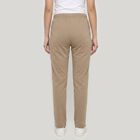 Women's Beige Straight Fit Side-Striped Track Pants, गहरा पीला, small