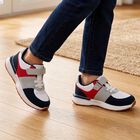 Boys' White Velcro Sneakers, सफ़ेद, small