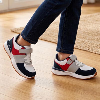 Boys' White Velcro Sneakers