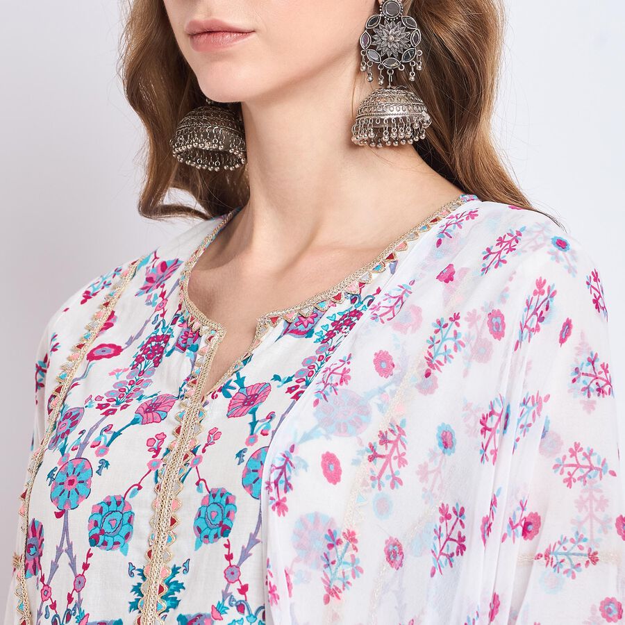 Ladies' Cotton Kurta, हल्का नीला, large image number null