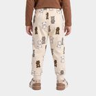 Boys' Beige Regular Fit Bear Printed Jogger Pyjama, Beige, small