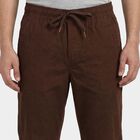 Men's Brown Slim Fit Flat-Front Trousers, भूरा, small