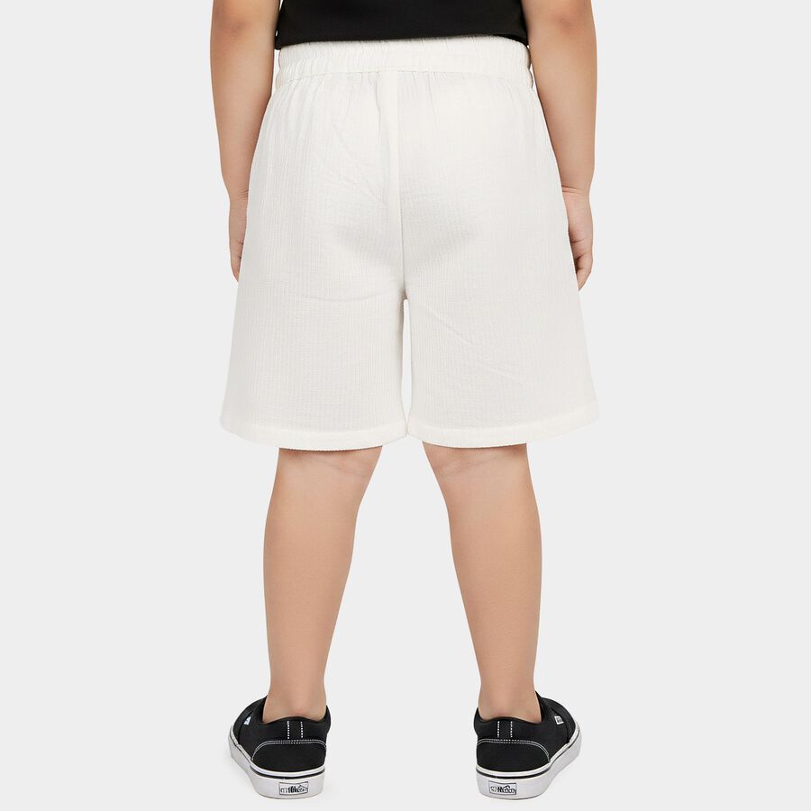 Girls White Regular Fit Casual Shorts, सफ़ेद, large