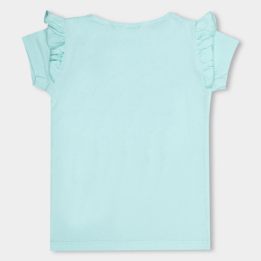 Girls' 100% Cotton T-Shirt , एक्वा, large image number null