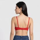 Women's Red 100% Cotton V Neck Bralette Bra, मरून, small