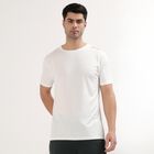 Men's White Crew Neck Athleisure T-Shirt, White, small