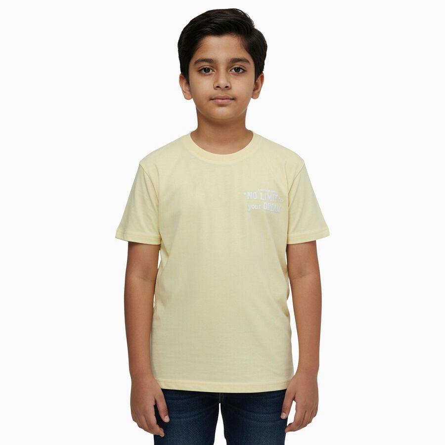Boys' Half Sleeves T-Shirt, Yellow, large image number null