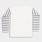 Boys Rich Eggshell White Crew Neck Casual T-Shirt, Off White, small image number null