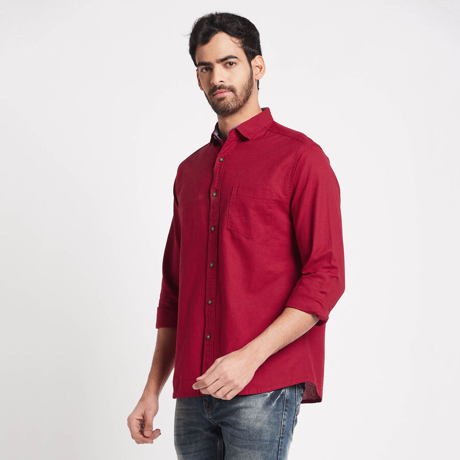 Cotton Solid Casual Shirt, Maroon, large image number null