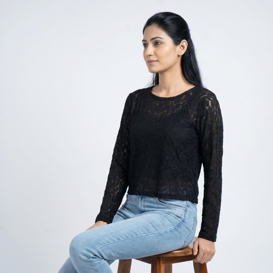 Women's Black Top, Black, large