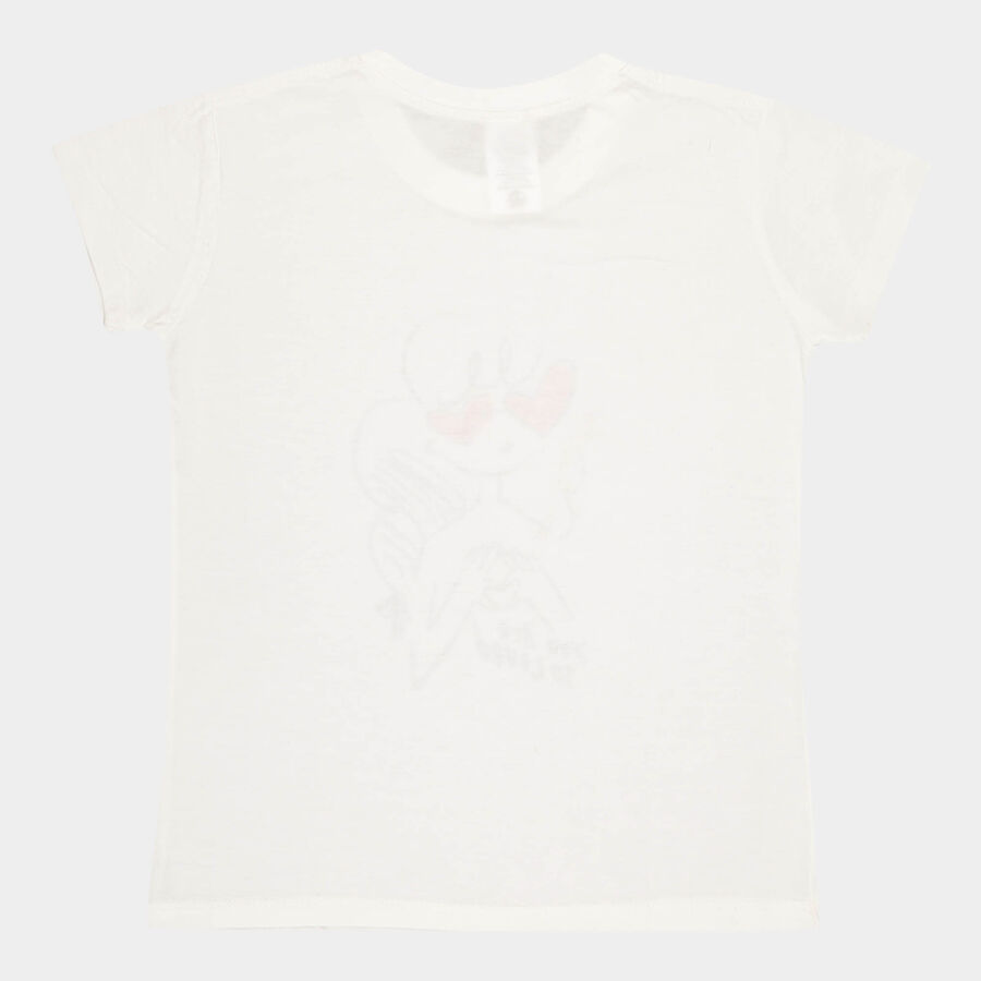 Girls Short Sleeve T-Shirt, Off White, large image number null