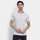 Men's Henley Half Sleeves T-Shirt, Light Grey, small image number null