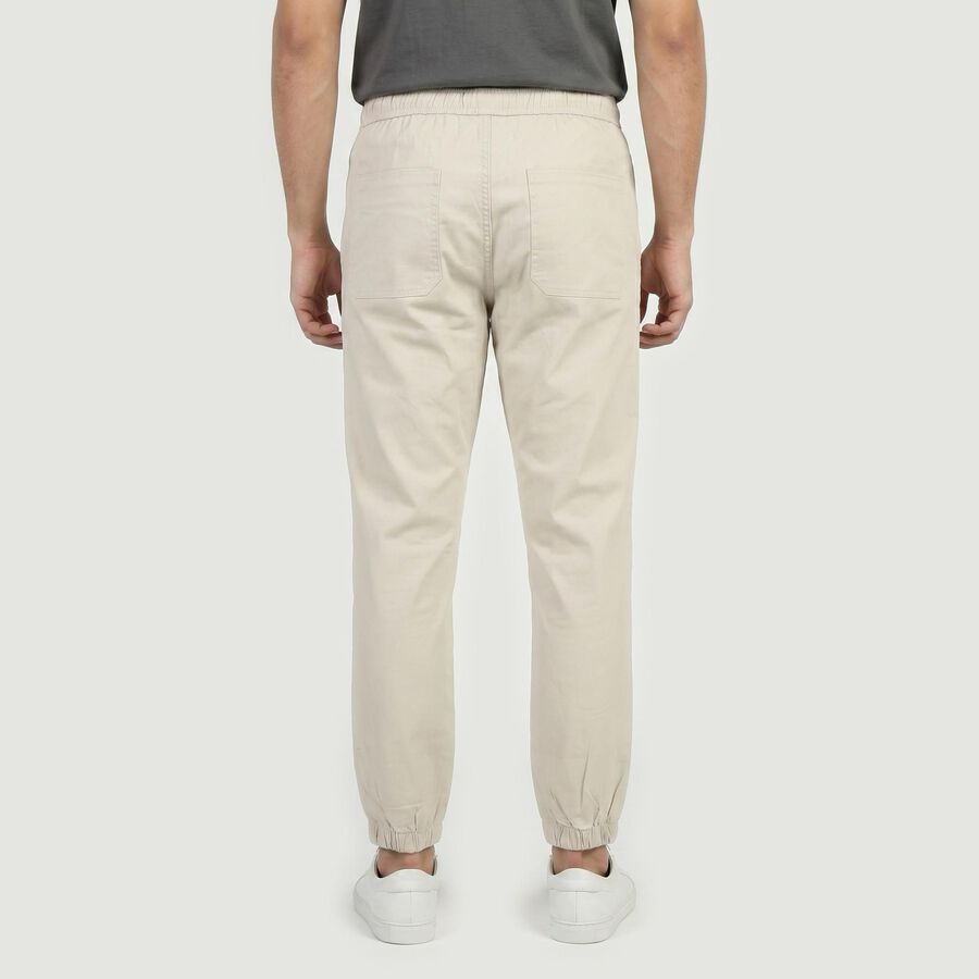 Men's Silver Slim Fit Casual Trousers, सिल्वर, large