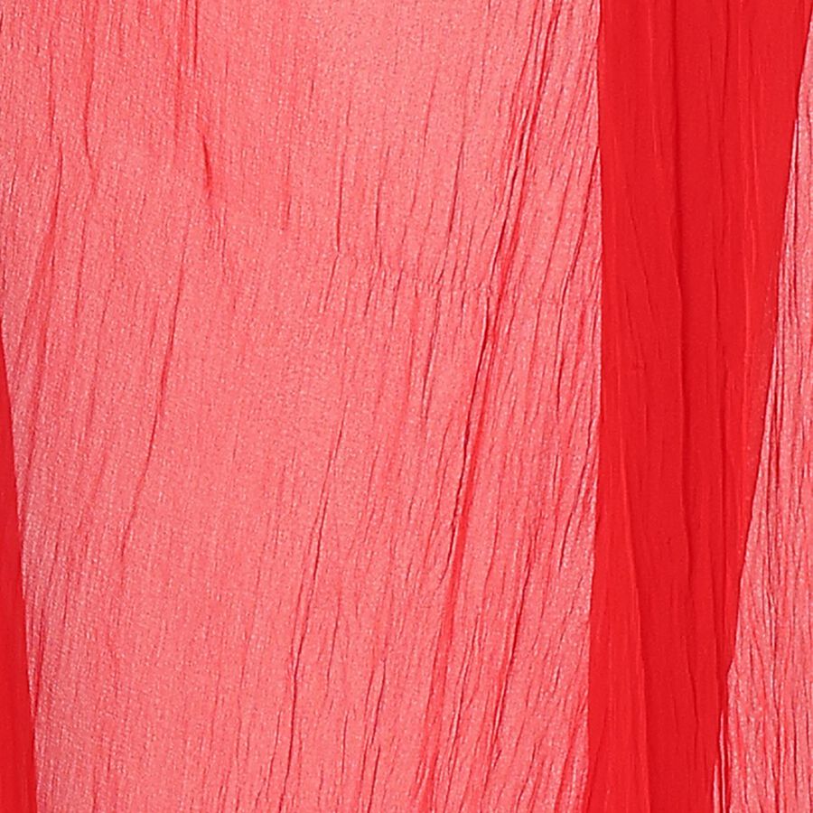 Women's Vibrant Red Net Crinkled Dupatta, Red, large image number null
