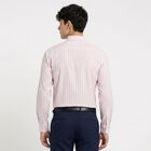Men's Pink Striped Spread Collar Regular Fit Formal Shirt, Light Pink, small