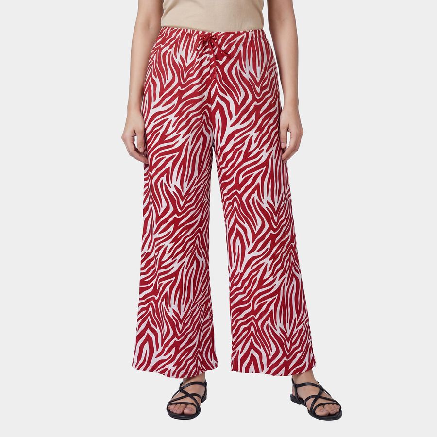 Women's Maroon Relaxed Fit Solid Pyjama, मरून, large