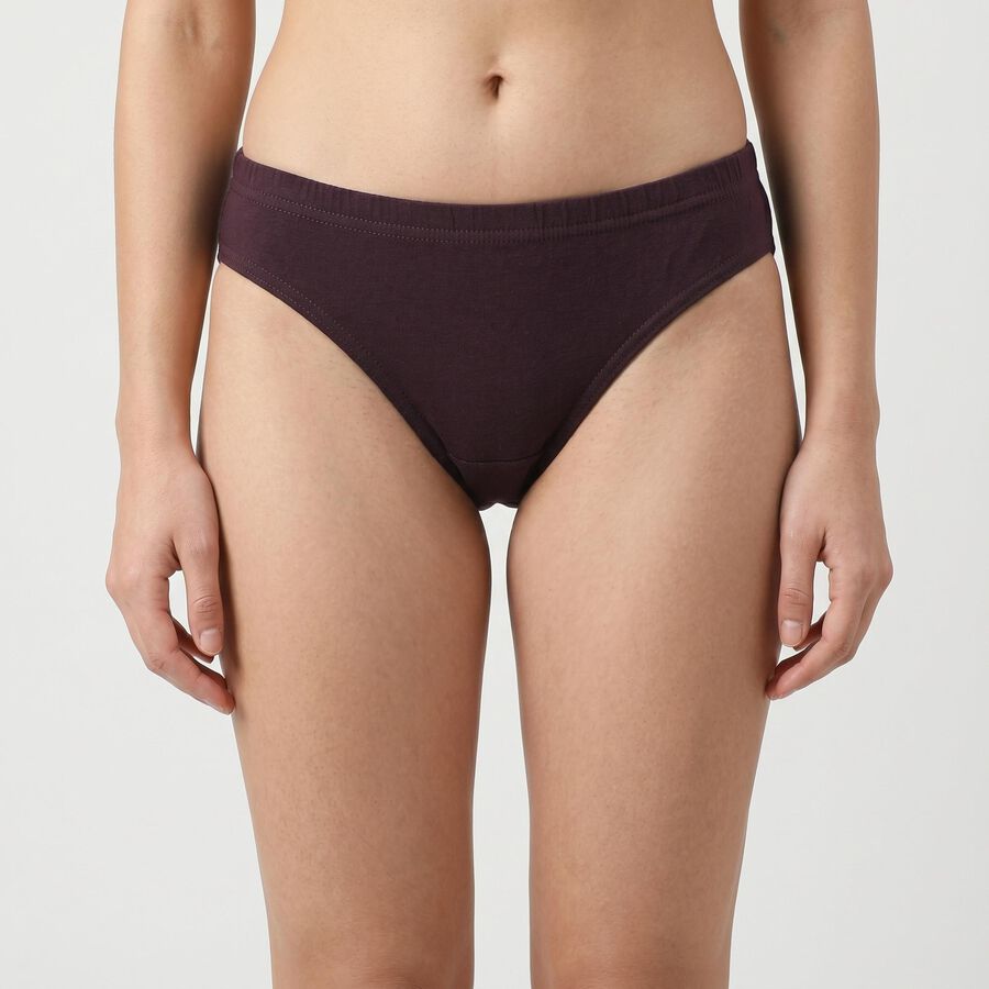 Women's Purple Regular Fit Solid Panty, बैंगनी, large