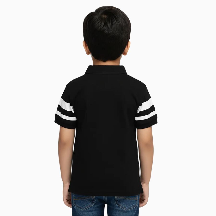 Boys' Half Sleeves T-Shirt, काला, large