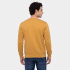 Men's Mustard Crew Neck Pullover Sweatshirt, Mustard, small