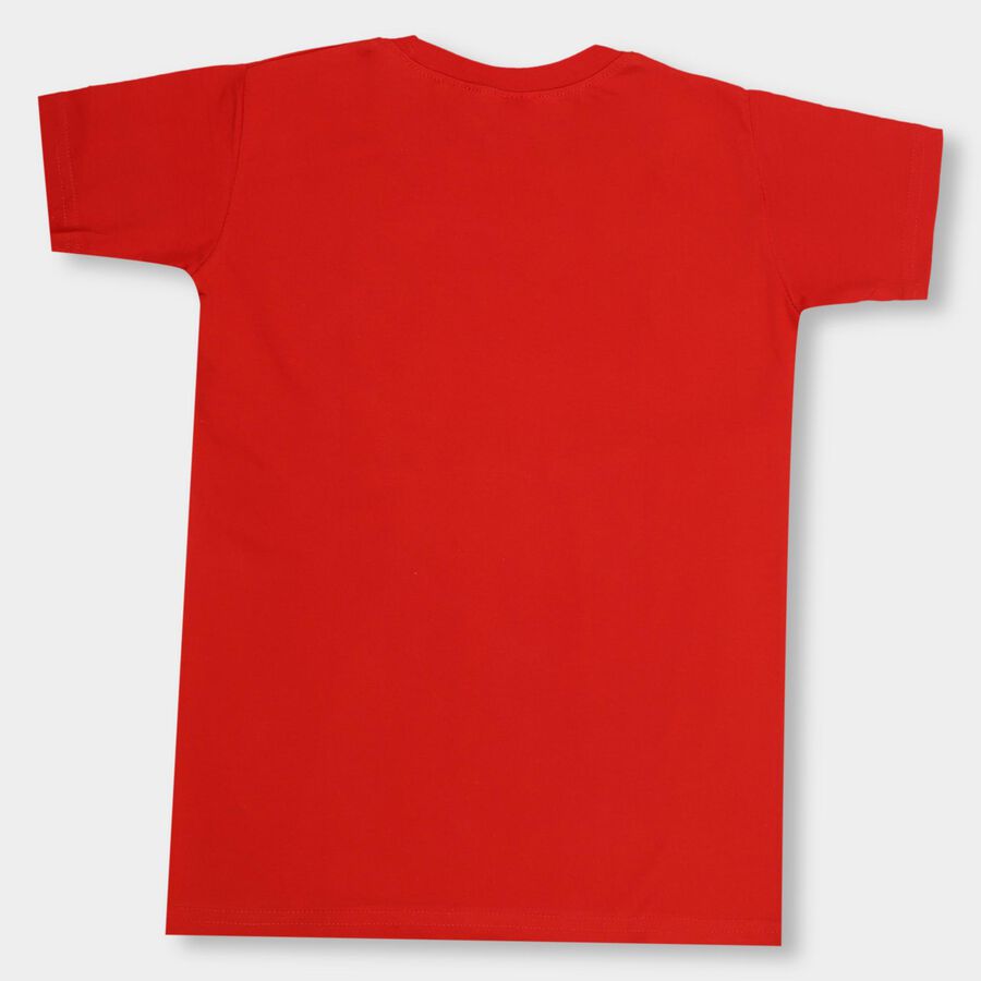 Boys' Half Sleeves T-Shirt, Red, large