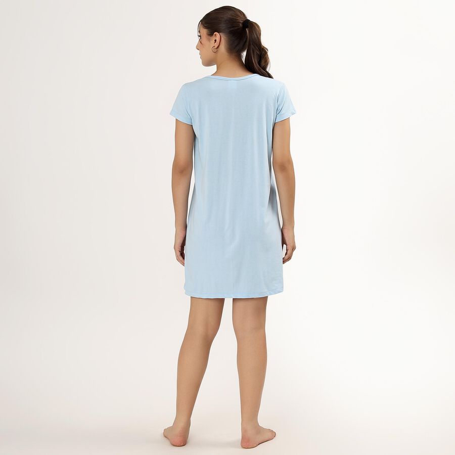 Ladies' Knee Length Nighty , Light Blue, large image number null