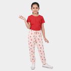 Girls' Off White Jogger Floral Printed Pyjama, ऑफ व्हाइट, small