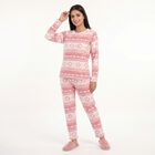 Women's Pink Straight Fit Geometric Printed Pyjama Set , हल्का गुलाबी, small