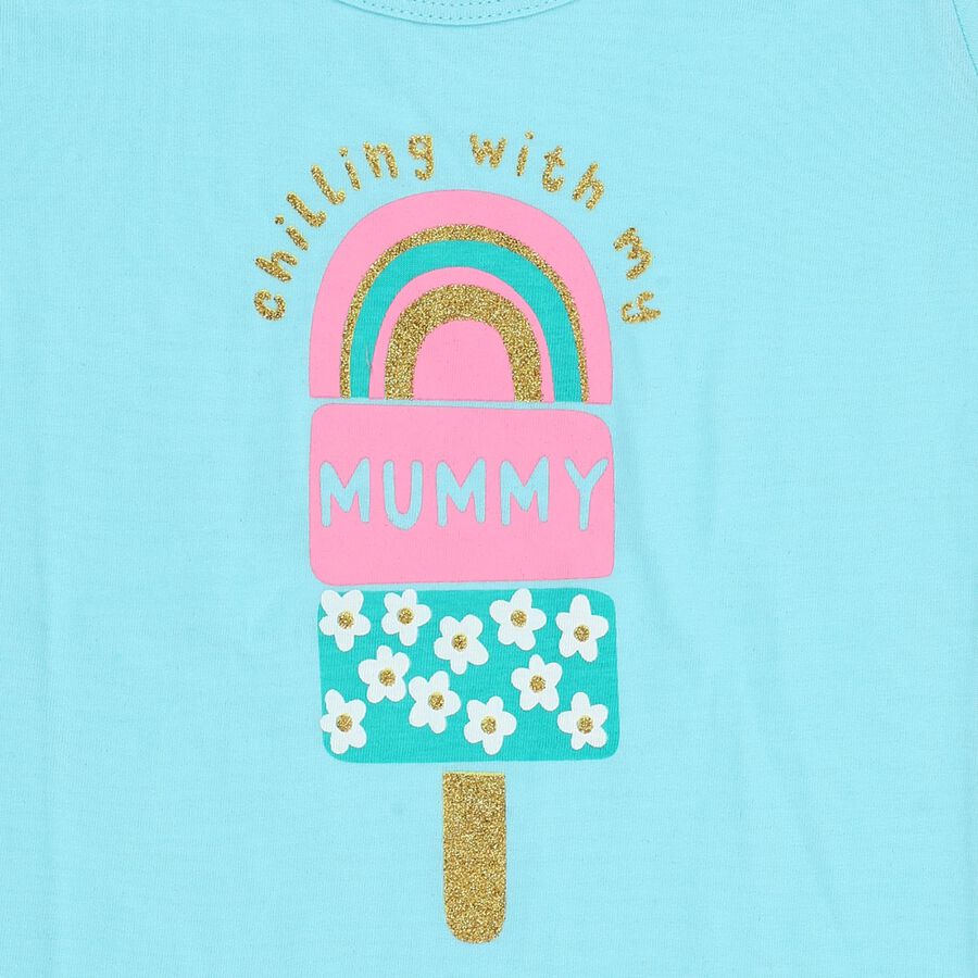 Girls' 100% Cotton T-Shirt, Aqua, large image number null