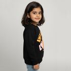 Girls Jet Black Crew Neck Casual Sweatshirt, Black, small image number null
