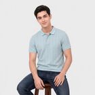 Men's Light Blue Polo Neck Polo T-Shirt, Light Blue, small
