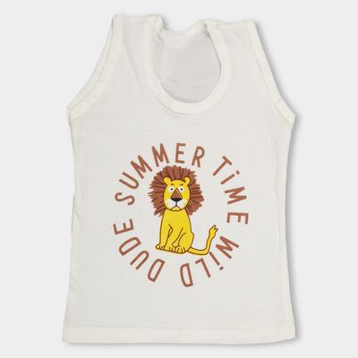 Baby's Soft White Cotton Round Neck Casual Vest