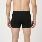 Men's Black Regular Fit Solid Trunks, काला, small