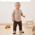 Infants' Charcoal Mandarin Collar Striped Baba Suit, चारकोल, small