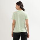 Women's Light Green Round Neck Graphic Print T-Shirt, Neon Green, small image number null