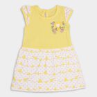 Infant Girls' 100% Cotton Frock, Yellow, small