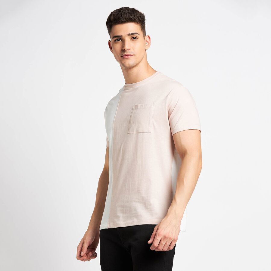 Cotton Round Neck T-Shirt, Light Pink, large image number null