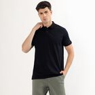 Men's Deep Midnight Navy Blue Cotton Polo Collar Classic T-Shirt, Navy Blue, small