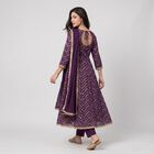 Women's Purple Embroidered Ethnic Set, Purple, small