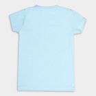 Boys Round Neck T-Shirt, Light Blue, small image number null