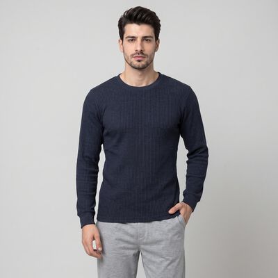 Men's Navy Blue Long Sleeve Thermal