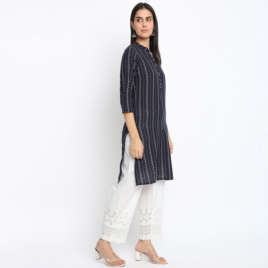 Cotton Printed Kurta, Navy Blue, large image number null