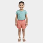 Girls' Peach Regular Fit Printed Bloomer Shorts, पीच, small