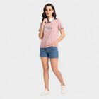Women's Lilac Cotton Round Neck Regular T-Shirt, Lilac, small