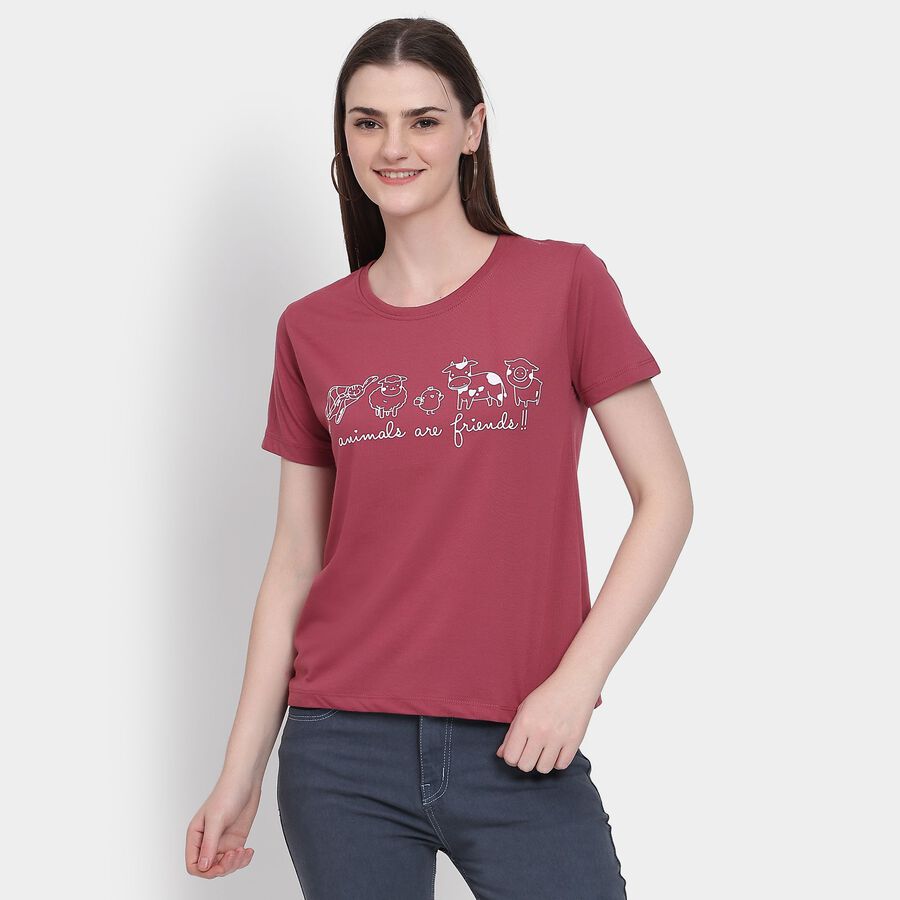 Ladies' Round Neck T-Shirt, बैंगनी, large image number null