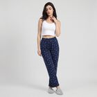 Women's Navy Blue Straight Fit Star Pyjama, नेवी ब्लू, small
