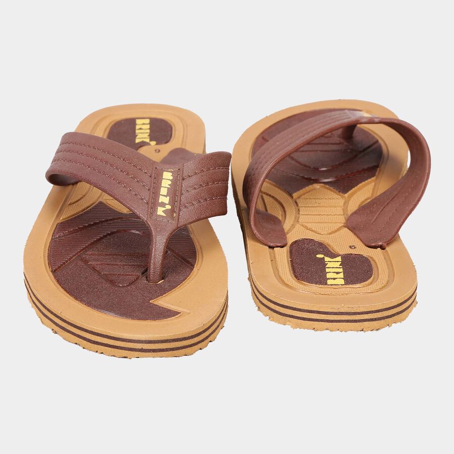 Men Printed Flip Flops, Beige, large image number null