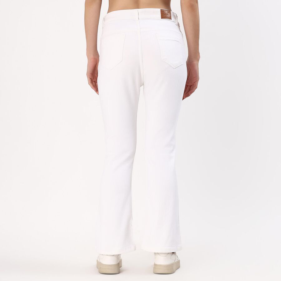 Women's Bright White Bootcut High-Rise Jeans, सफ़ेद, large image number null