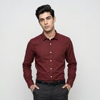 Men's Maroon Slim Fit Formal Shirt, वाइन, small